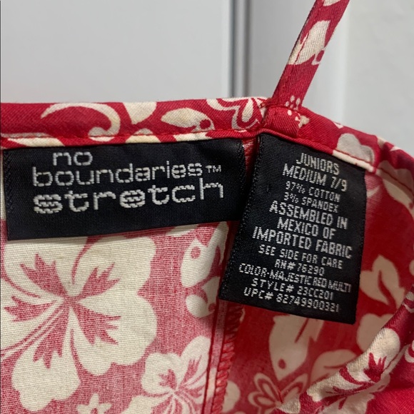 Vintage no boundaries floral square neck Hawaiian cotton blend resort dress - Picture 3 of 8